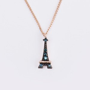 14k 블루다이아몬드 에펠탑목걸이